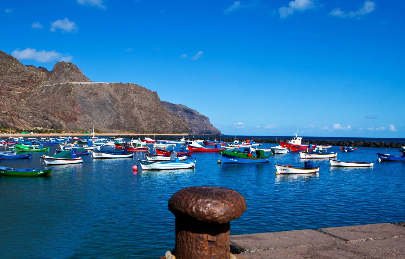 Photo wallpaper photo, boat, Spain, Canary Islands, Santa Cruz de Tenerife