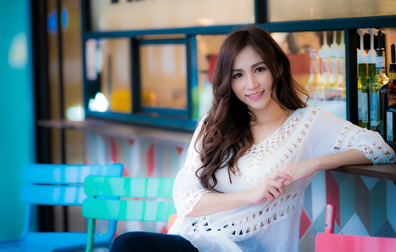 Photo wallpaper girl, Asian, cutie