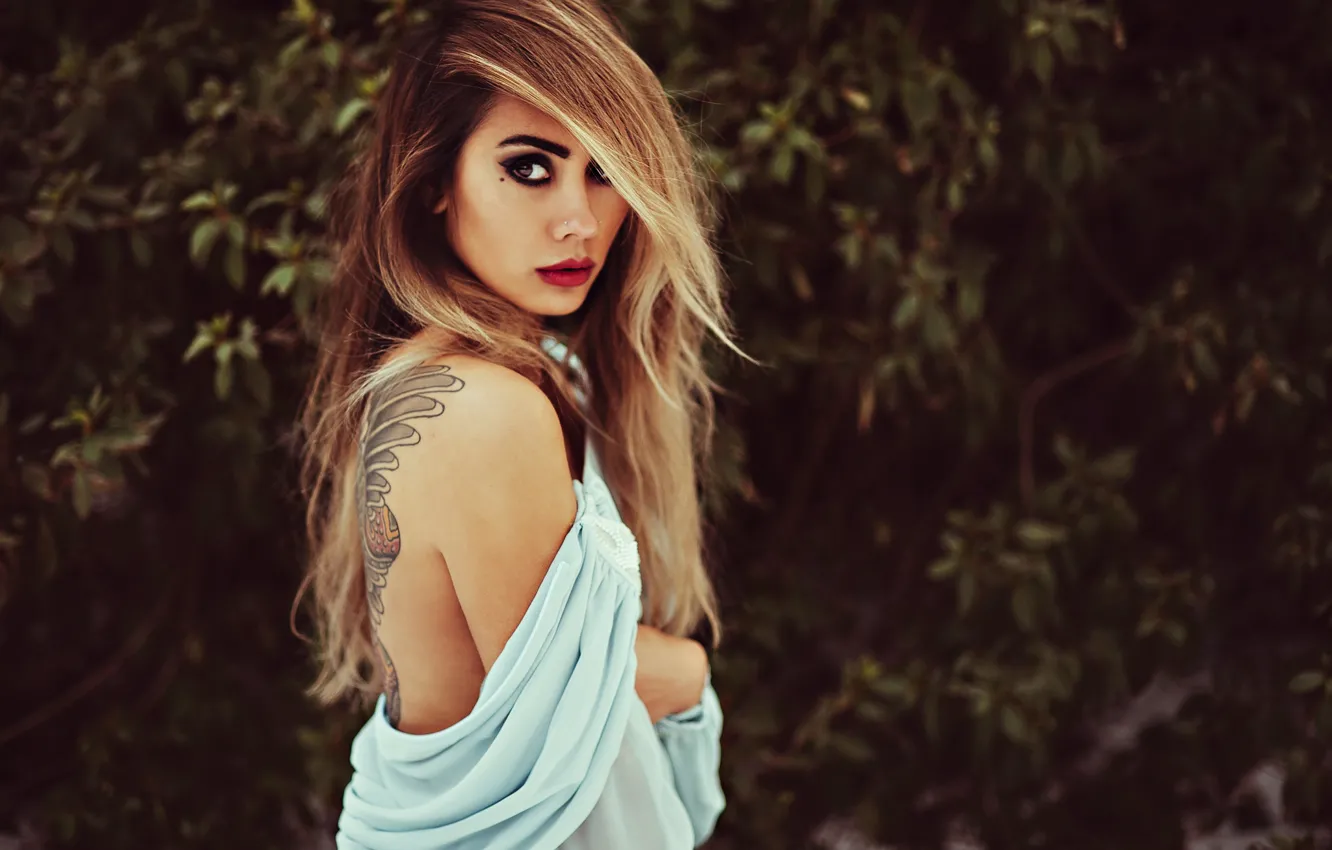Photo wallpaper girl, tattoo, tattoo, shoulder, Lizzie Hornshuh