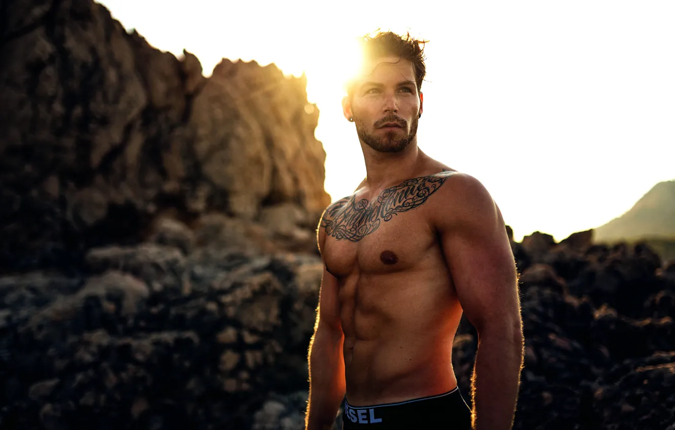 Photo wallpaper tattoo, guy, Miro Hofmann