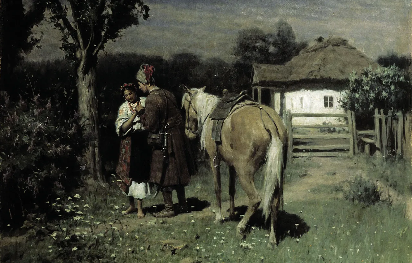 Photo wallpaper oil, picture, date, canvas, Nikolai Pimonenko, Ukrainian Night