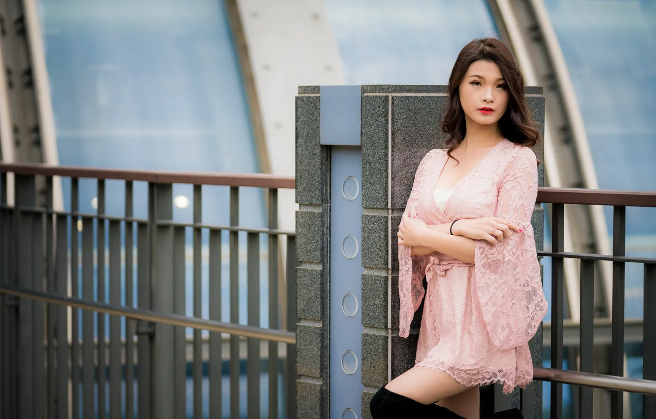 Photo wallpaper look, girl, pose, Asian