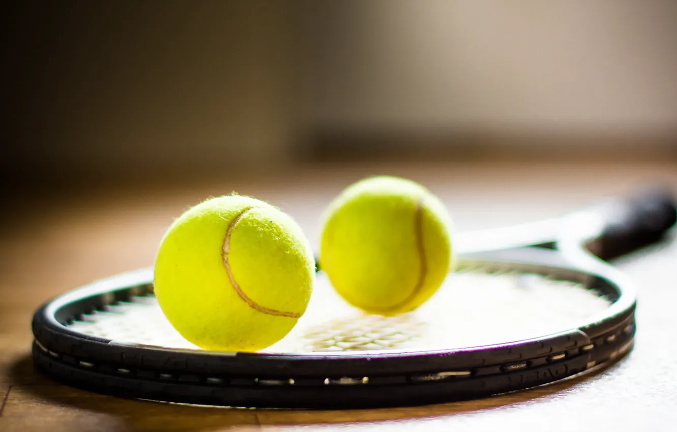 Photo wallpaper sport, balls, racket