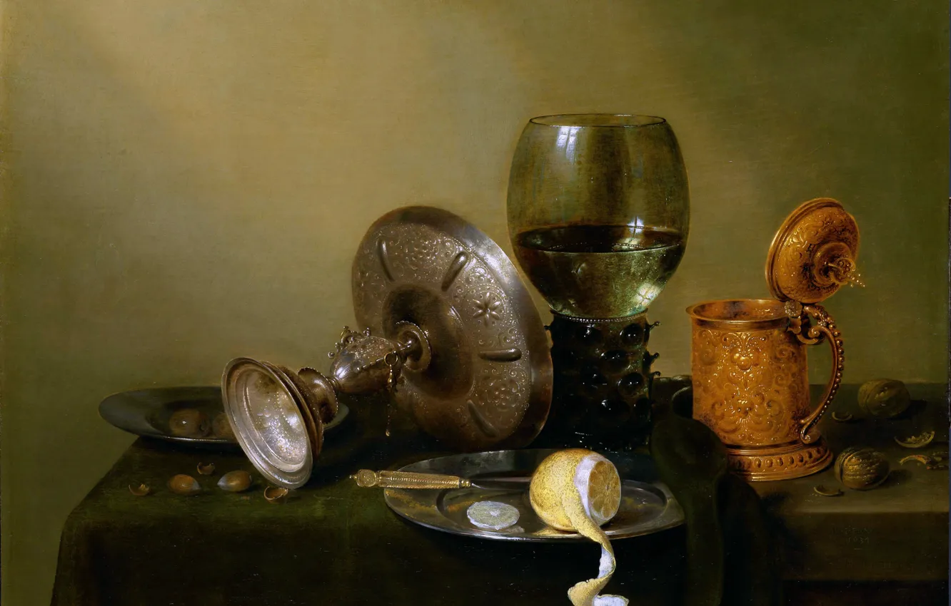 Photo wallpaper picture, still life, Willem Claesz Heda, Willem Claesz. Heda, Dutch painter, Still life with a …