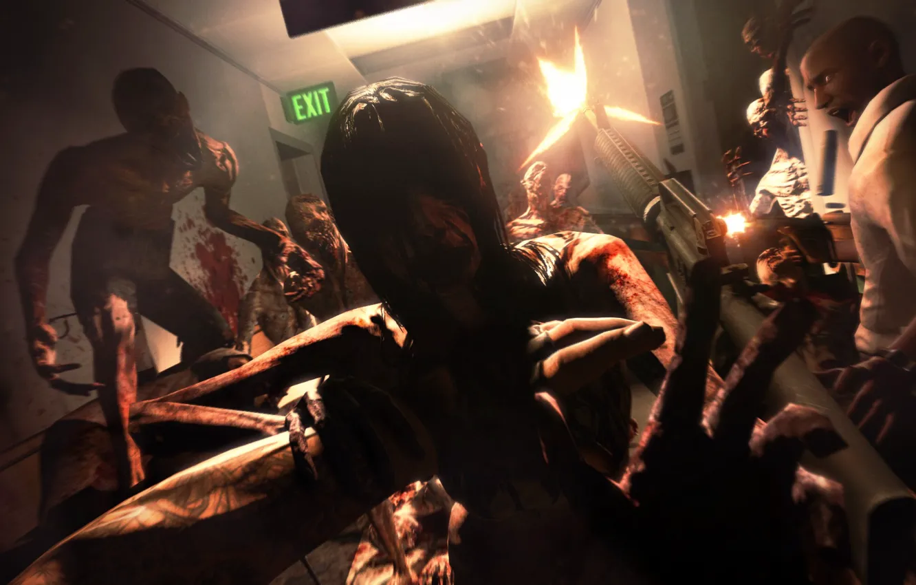 Photo wallpaper machine, zombies, Alma, left 4 dead, Louis, F.E.A.R