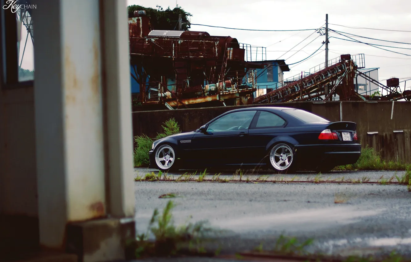 Photo wallpaper car, rain, overcast, tuning, BMW, black, drives, tuning