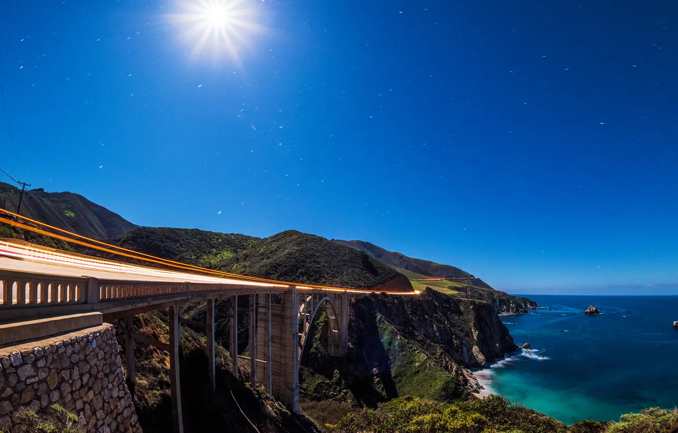 Photo wallpaper bridge, the ocean, coast, CA, Pacific Ocean, California, The Pacific ocean, Bixby Bridge