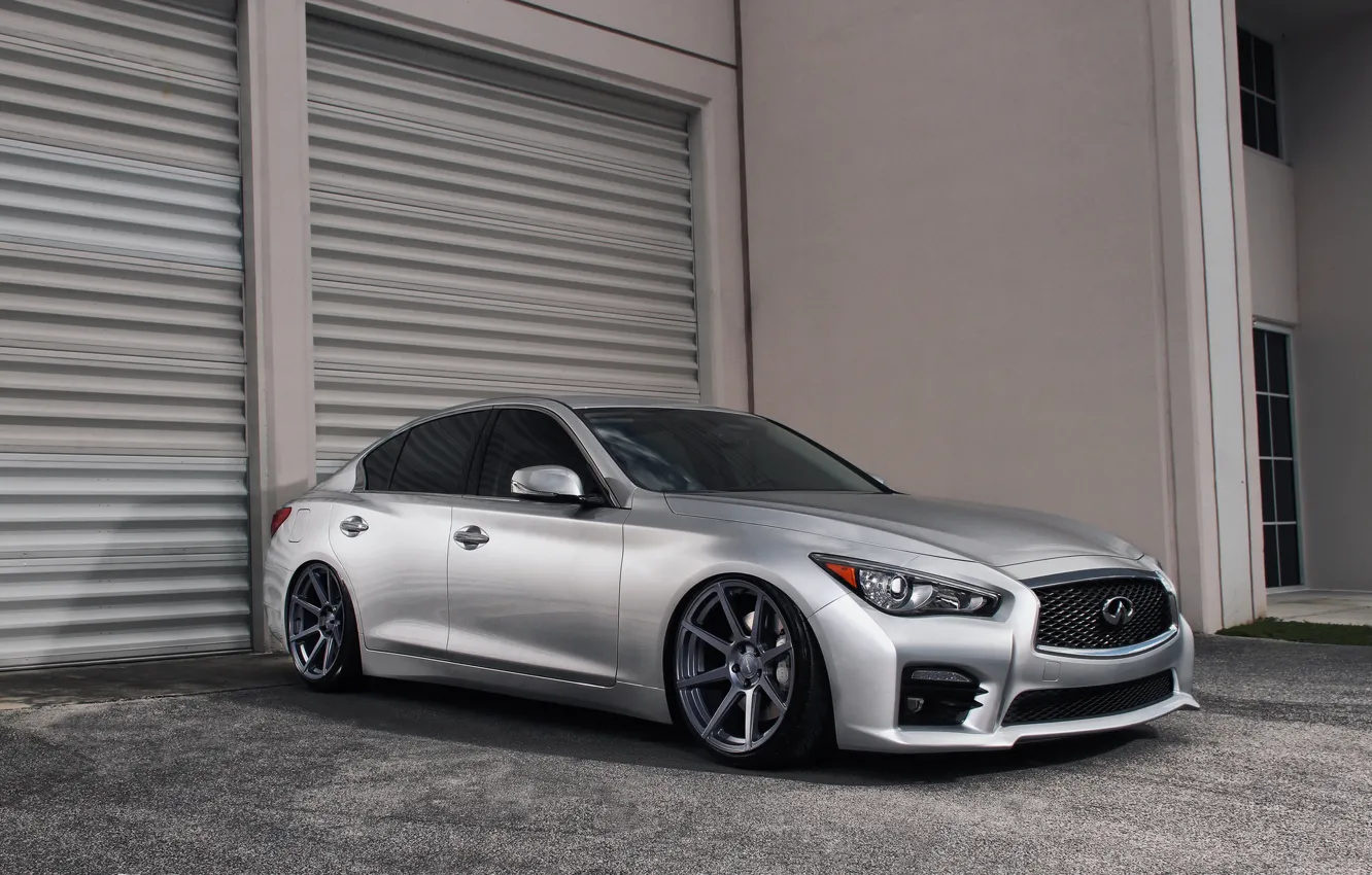 Photo wallpaper Infiniti, silver, silver, infiniti, Q50