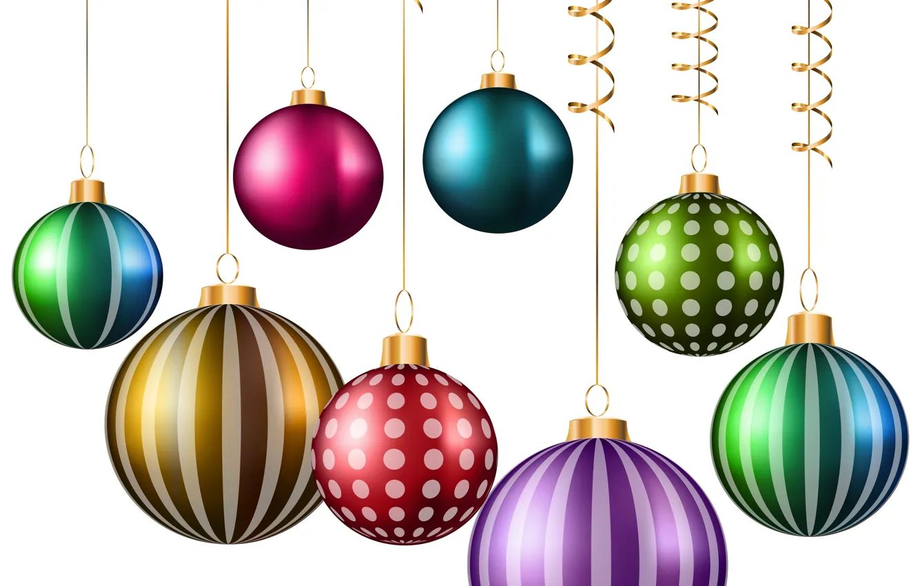 Photo wallpaper decoration, new year, Christmas balls