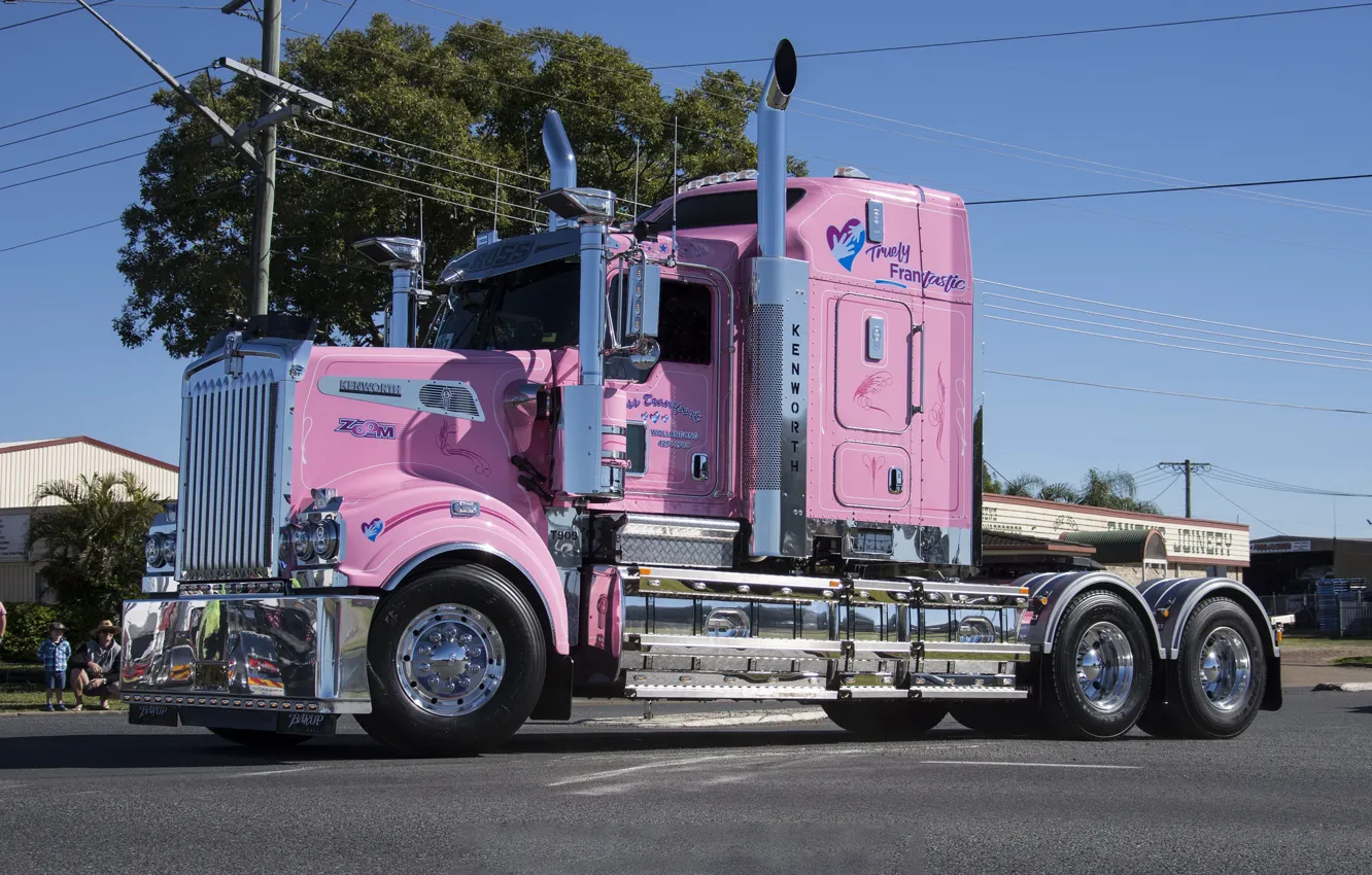 Photo wallpaper Pink, Kenworth, T909