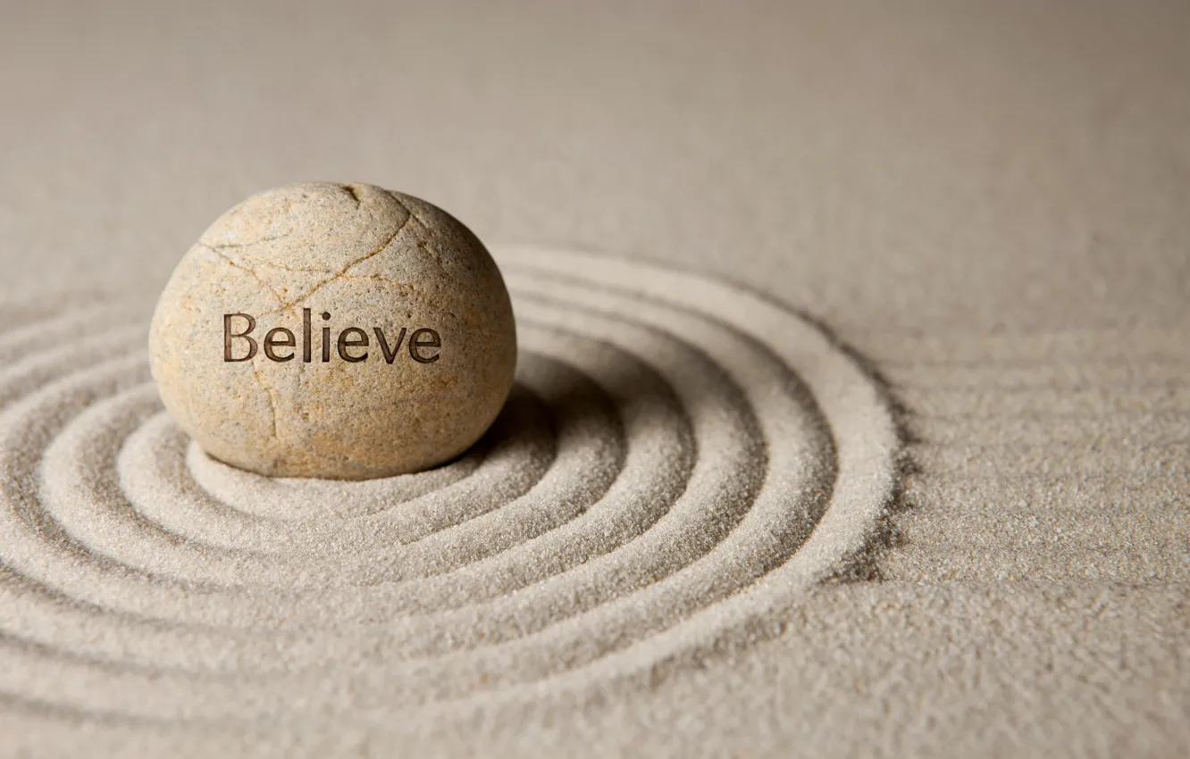 Photo wallpaper sand, stones, stone, sand, zen, believe