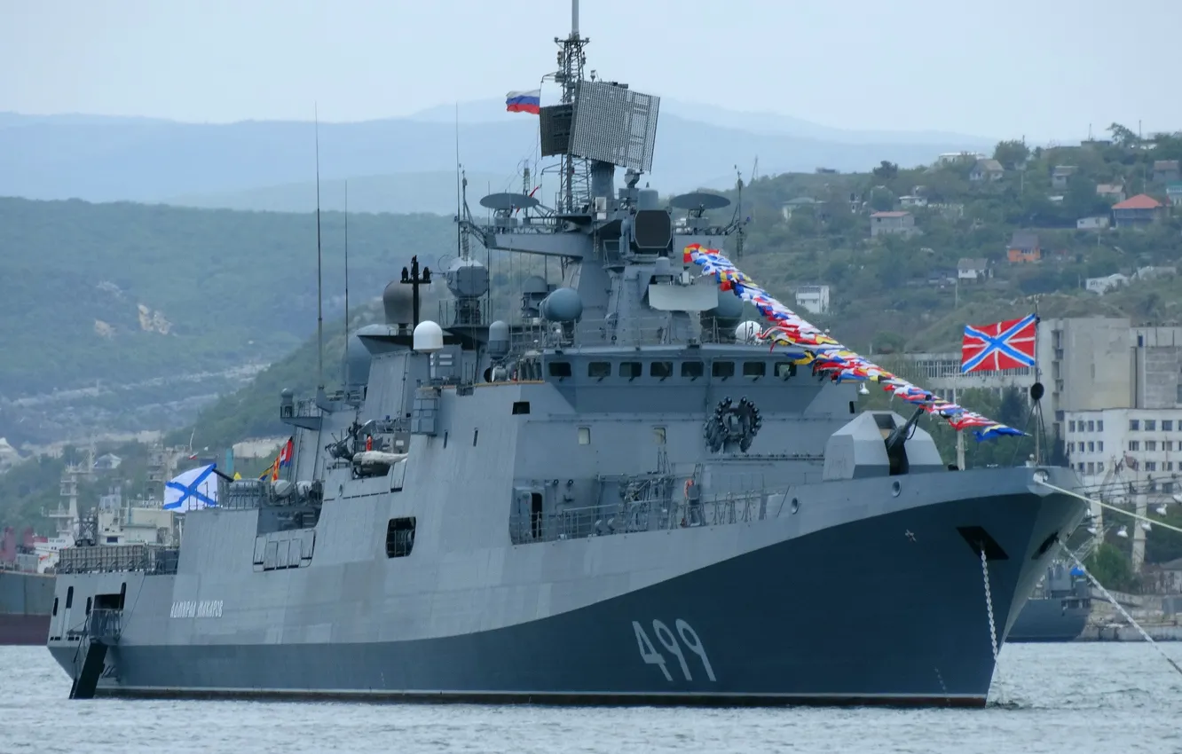Photo wallpaper frigate, Parade, Sevastopol, Admiral Makarov