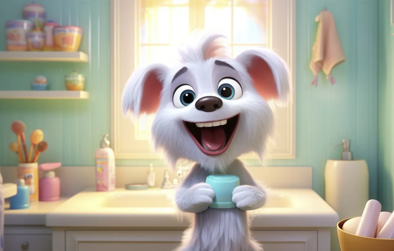 Photo wallpaper fantasy, style, dog, adorable