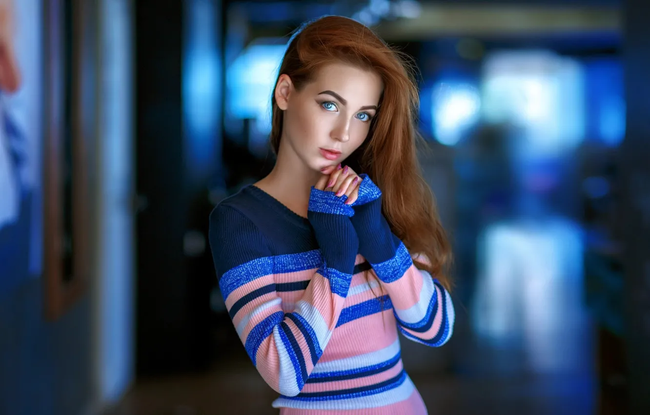 Photo wallpaper look, girl, pose, portrait, bokeh, Tatiana, Andrey Metelkov