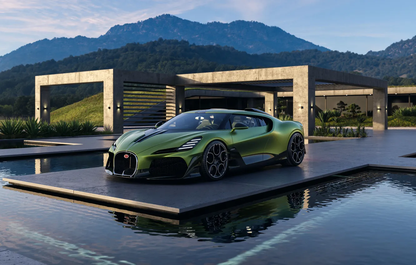 Photo wallpaper coupe, Bugatti, Coupe, hypercar, Hypercar, the only instance, brouillard, 2025