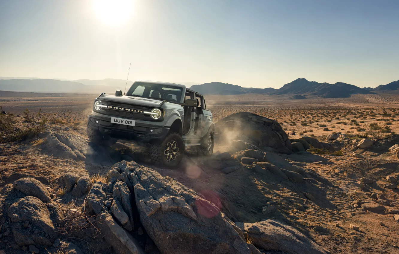 Photo wallpaper Ford, Desert, Stones, SUV, Ford Bronco, 2022