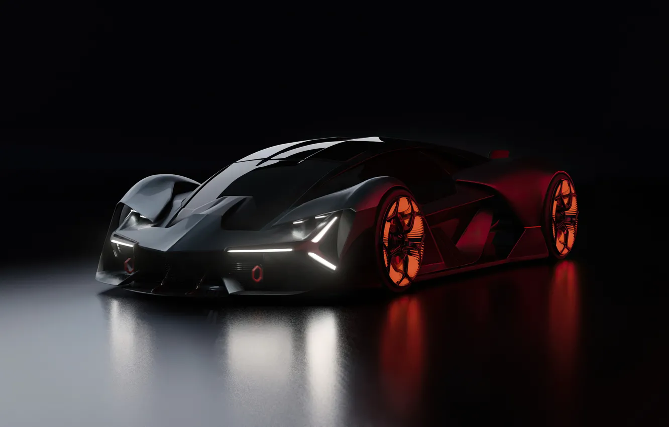 Photo wallpaper Concept, black, Lamborghini, Lamborghini The Third Millennium, The third, Millennium, hyper car