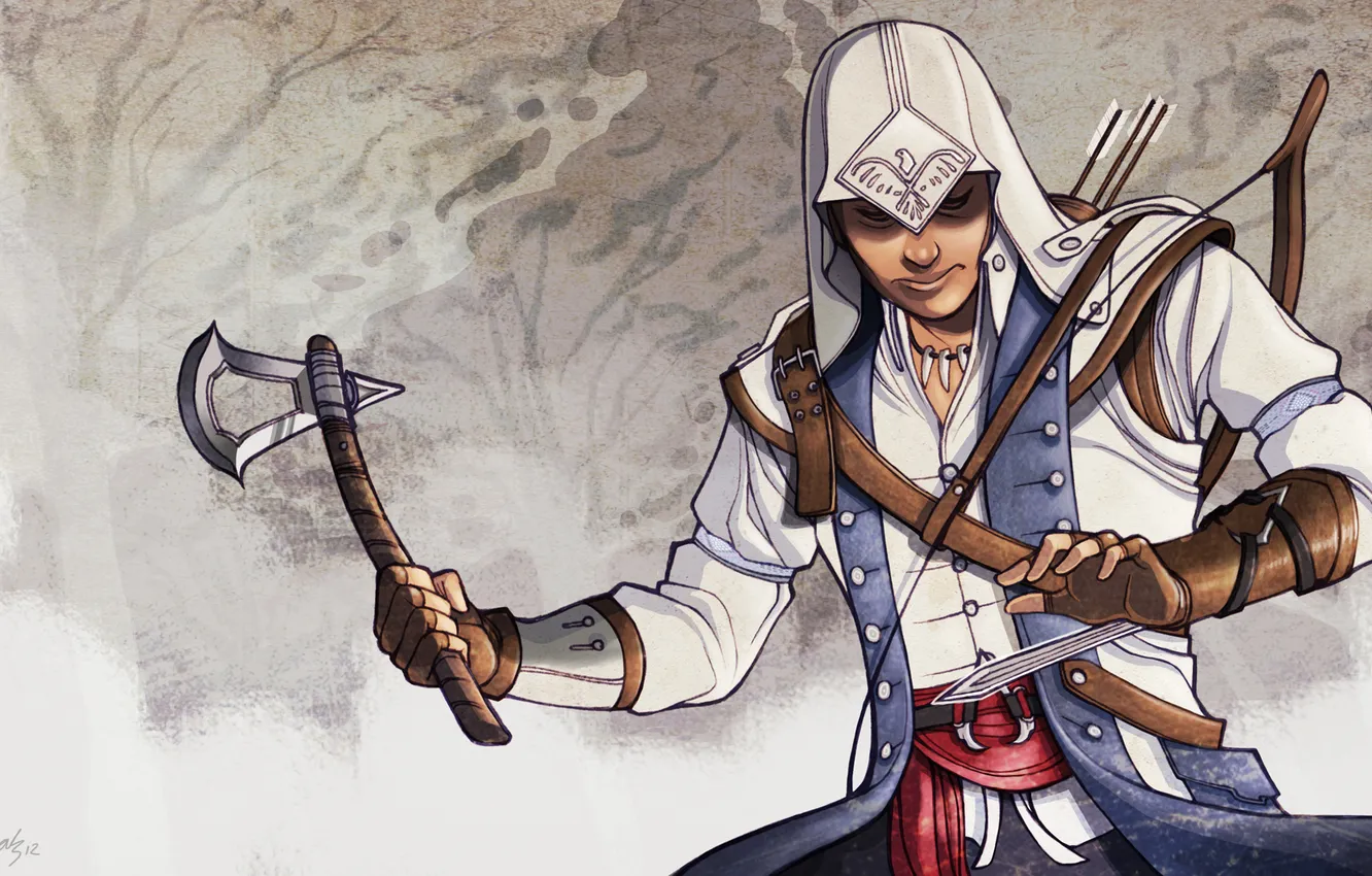 Photo wallpaper art, assassins creed 3, connor, kenway, Connor kenuey