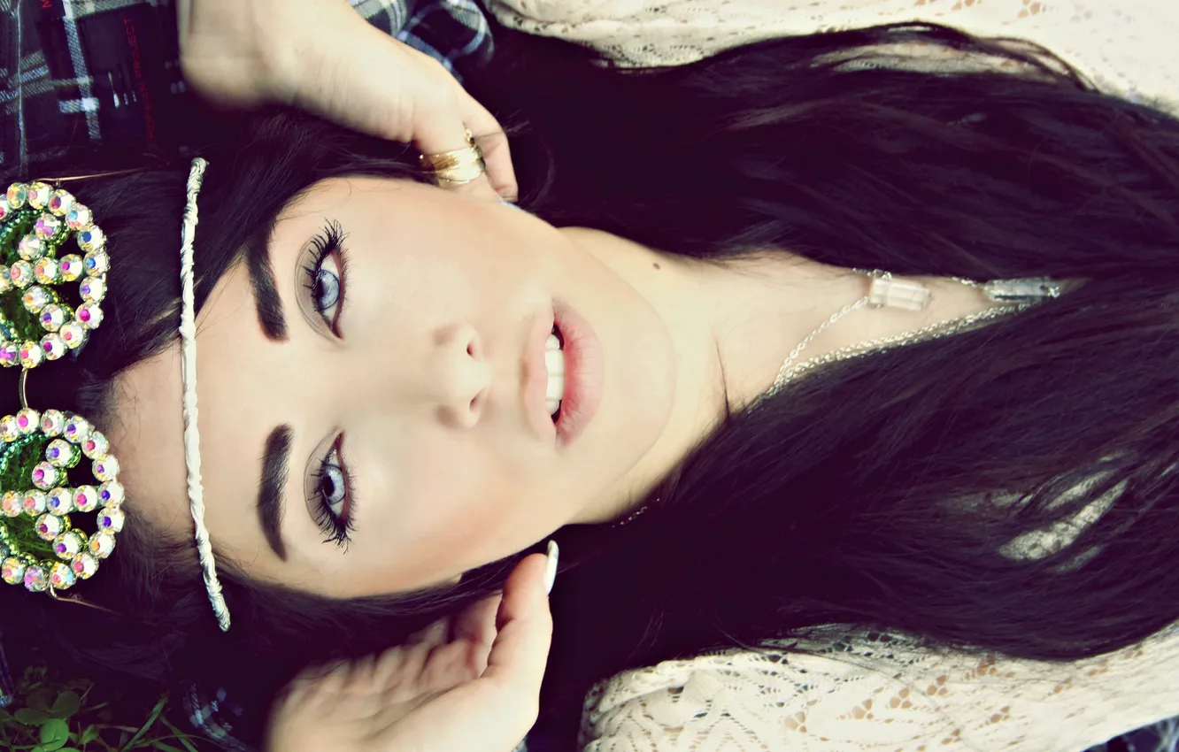 Photo wallpaper face, portrait, makeup, brunette