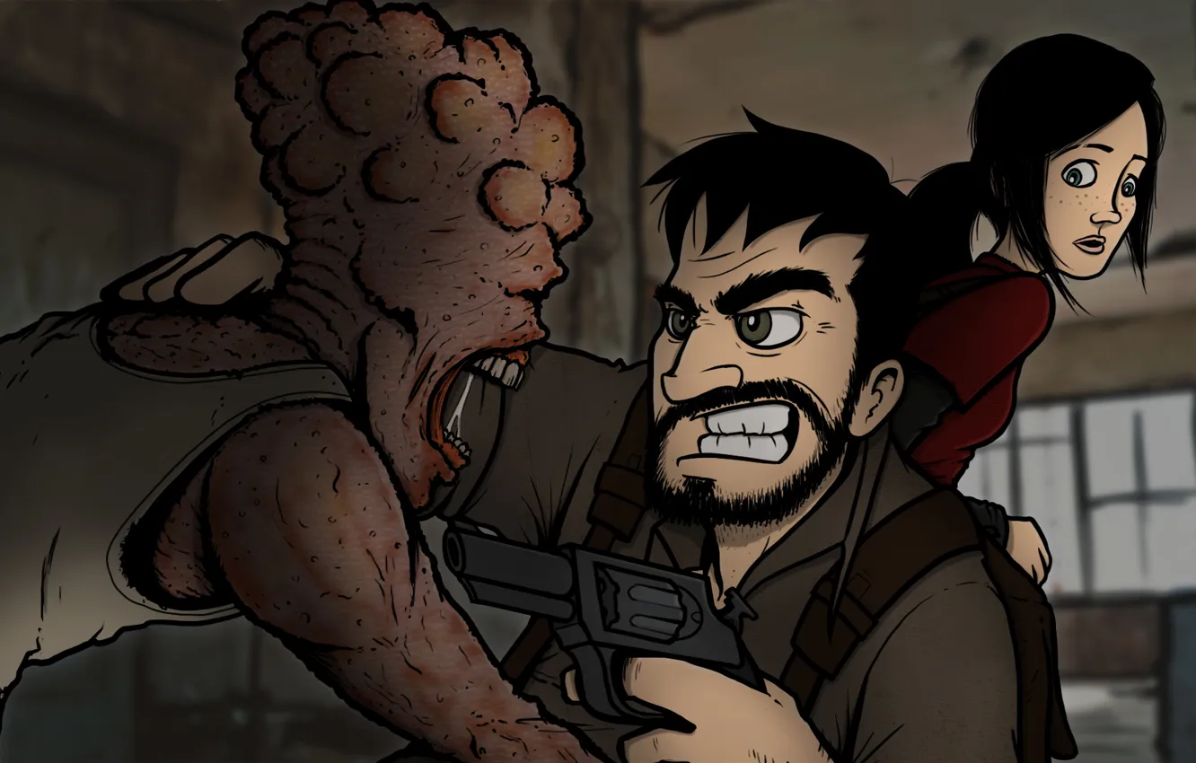 Photo wallpaper art, Ellie, art, the last of us, Joel, ellie, Joel, Schelkun