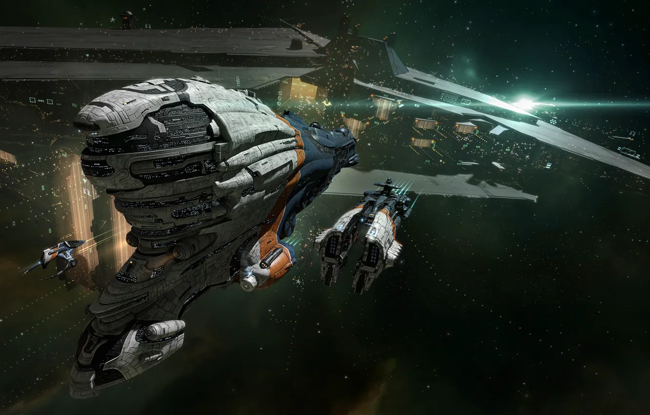 Photo wallpaper space, nebula, station, space, spaceship, eve online, space ship, coooper