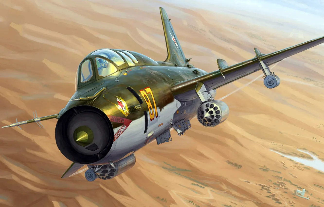 Photo wallpaper THE SOVIET AIR FORCE, Sukhoi, Su-17M4, Soviet fighter-bomber