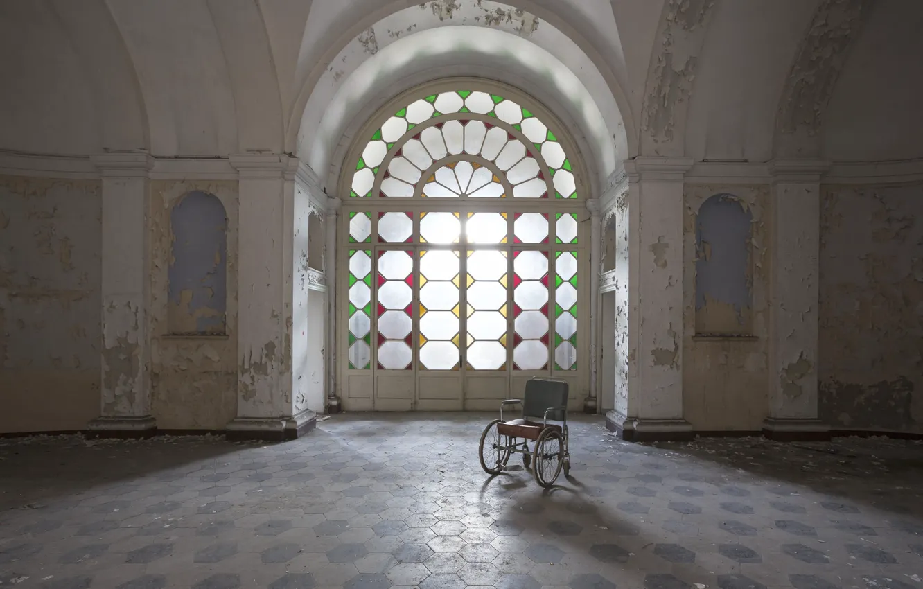 Photo wallpaper background, stroller, hall