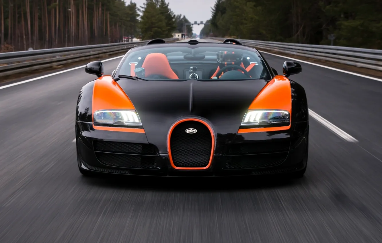 Photo wallpaper Bugatti, Bugatti, Veyron, Veyron, supercar, the front, hypercar, Grand Sport