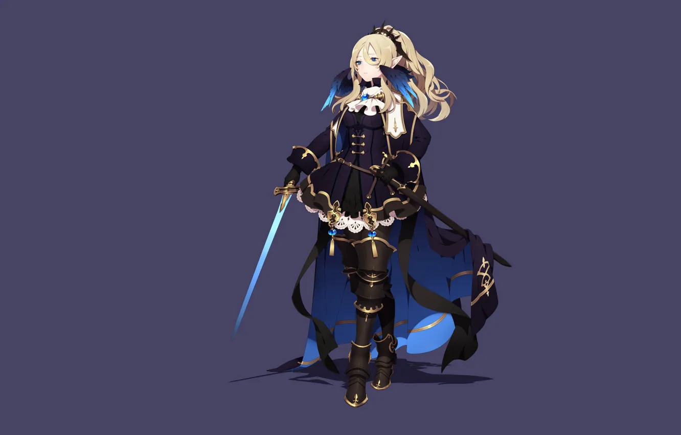 Photo wallpaper girl, sword, fantasy, elf