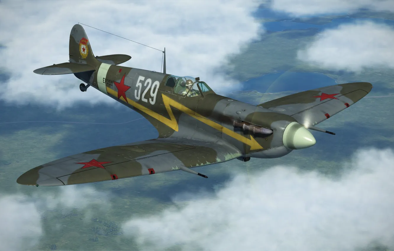 Photo wallpaper Britain, Spitfire Mk.Vb, Frontline fighter, Reginald Mitchell