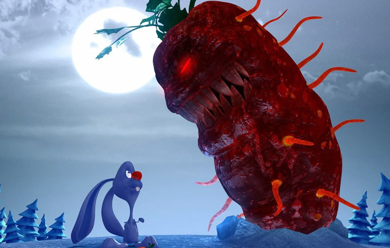 Photo wallpaper humor, 149, carrot, rabbit