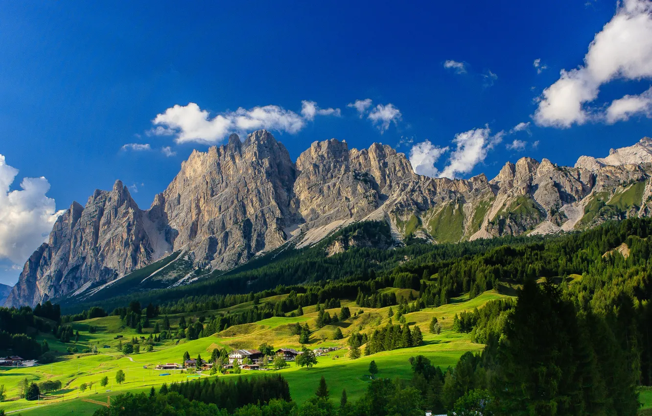 Photo wallpaper mountains, Germany, valley, Bayern, village, Germany, Bavaria