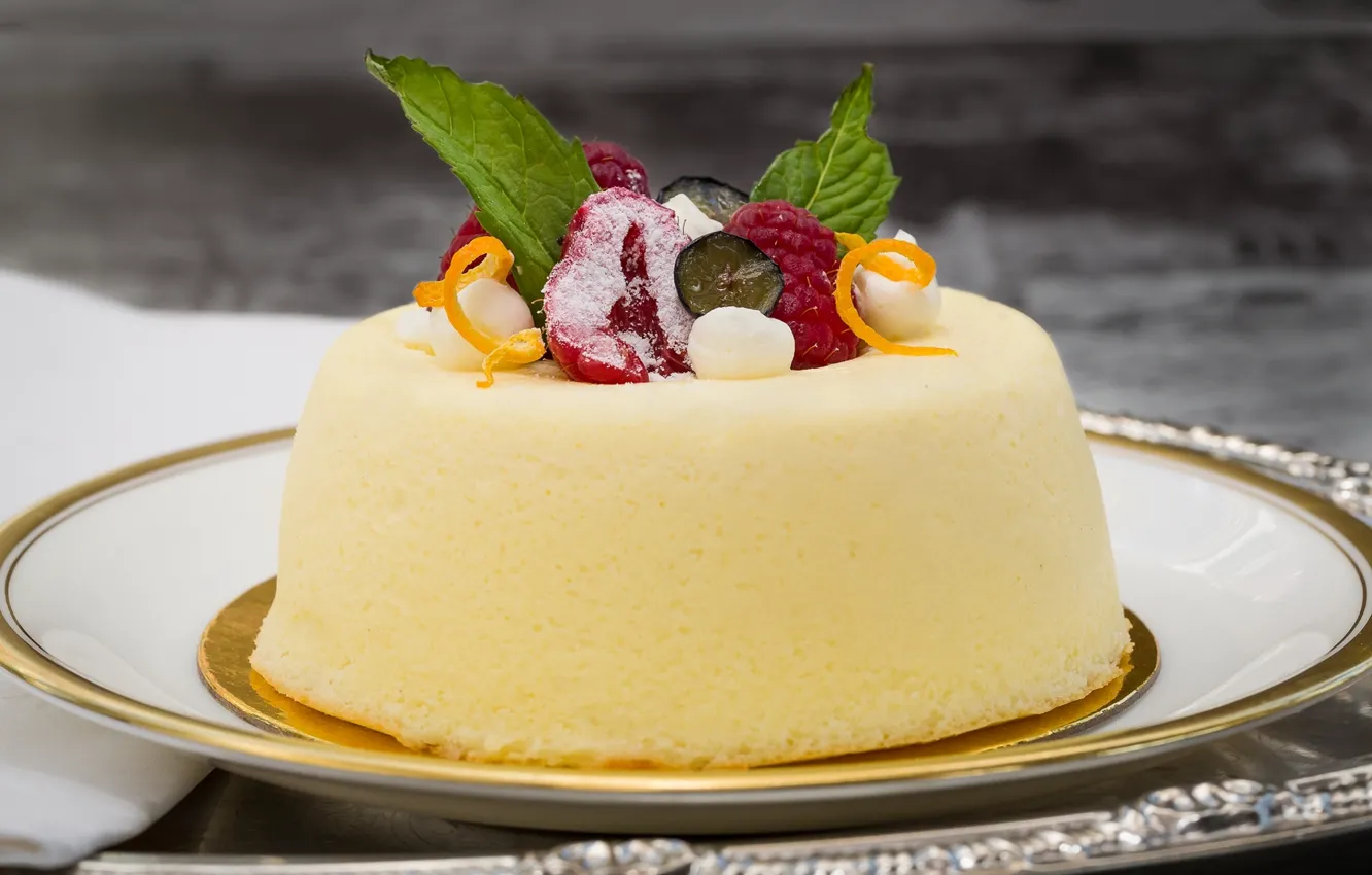 Photo wallpaper berries, dessert, cheesecake