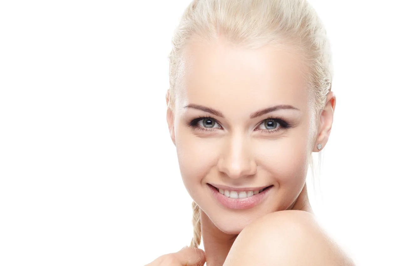 Photo wallpaper girl, face, background, blonde