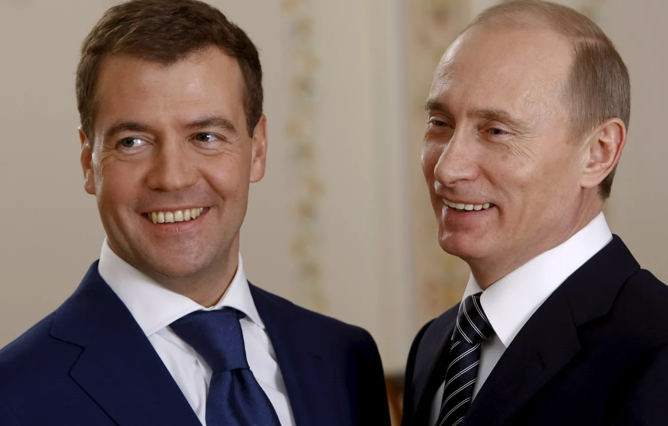 Photo wallpaper policy, Dmitry Medvedev, The President Of Russia, Vladimir Putin, Prime Minister of Russia
