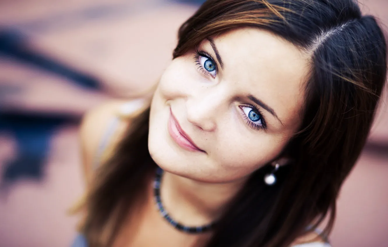 Photo wallpaper girl, smile, Alina, blue eyes