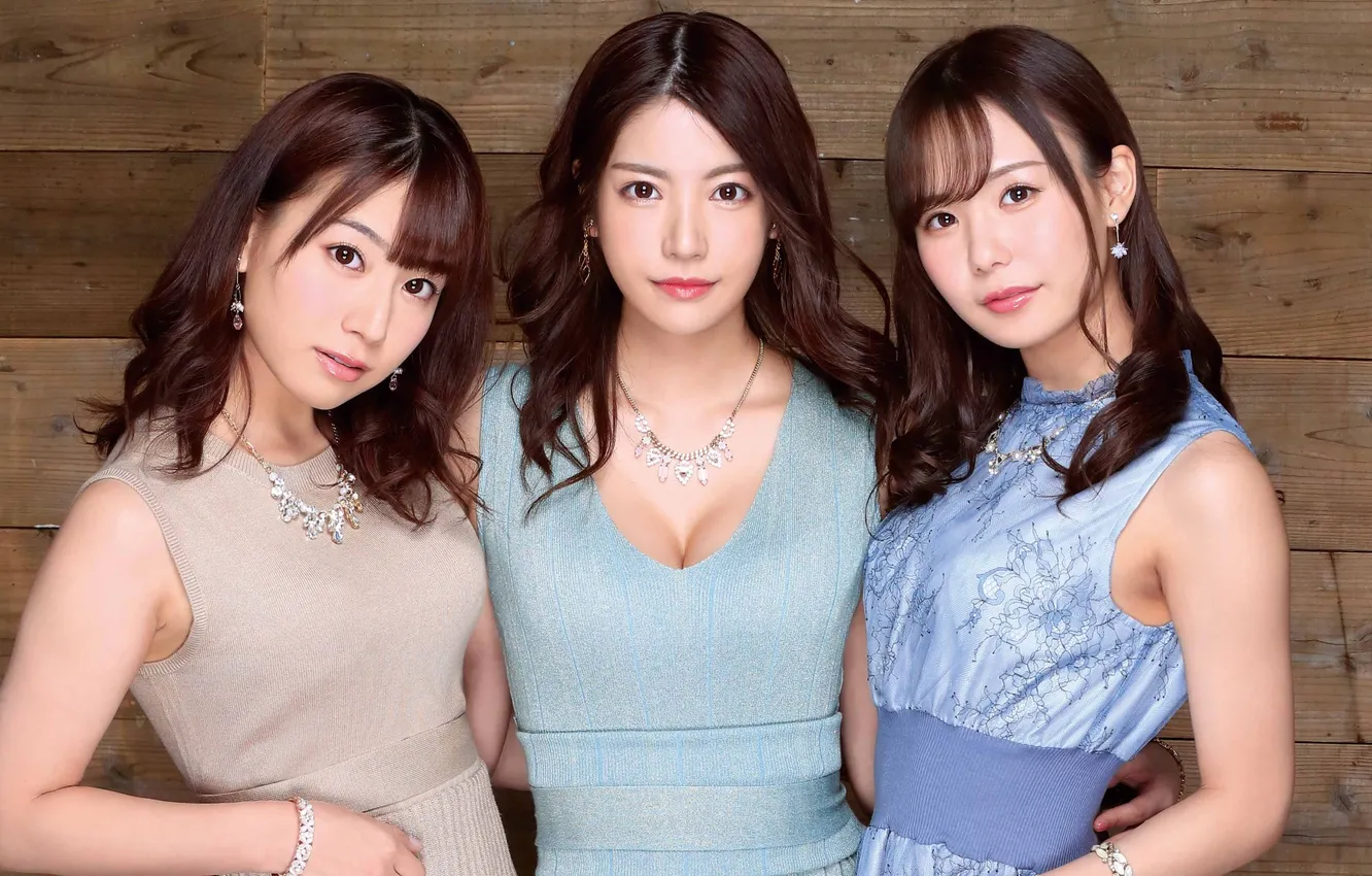 Photo wallpaper woman, asian, three women, Karen Kaede, beauty venus VII, Minami Hatsukawa, Miru Sakamichi