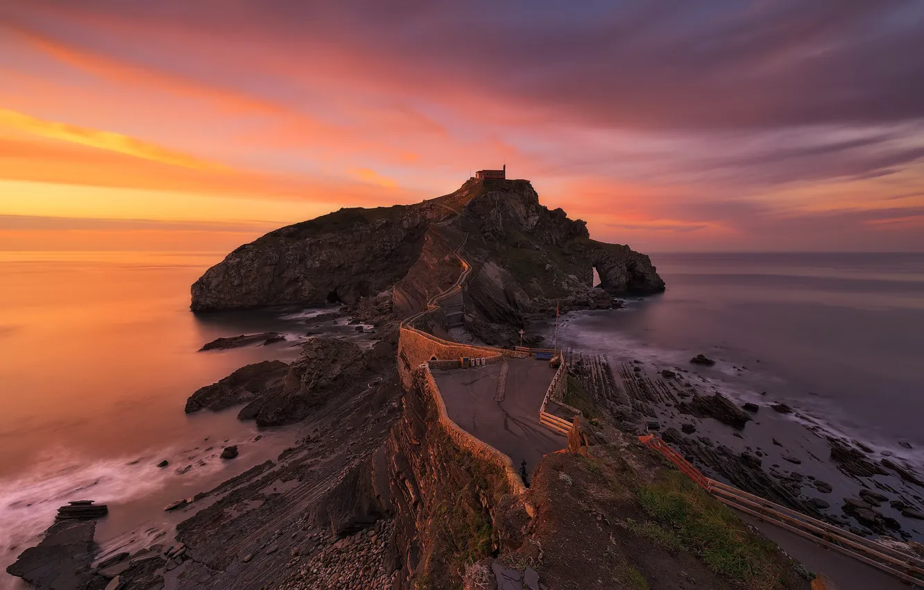 Photo wallpaper Spain, Basque Country, San Juan de Gaztelugatxe, Bakio