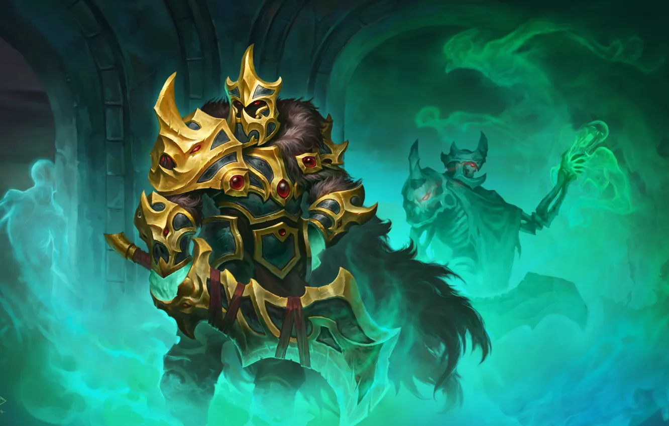 Photo wallpaper spirit, sword, armor, art, Ghost, skeleton, king, dota 2