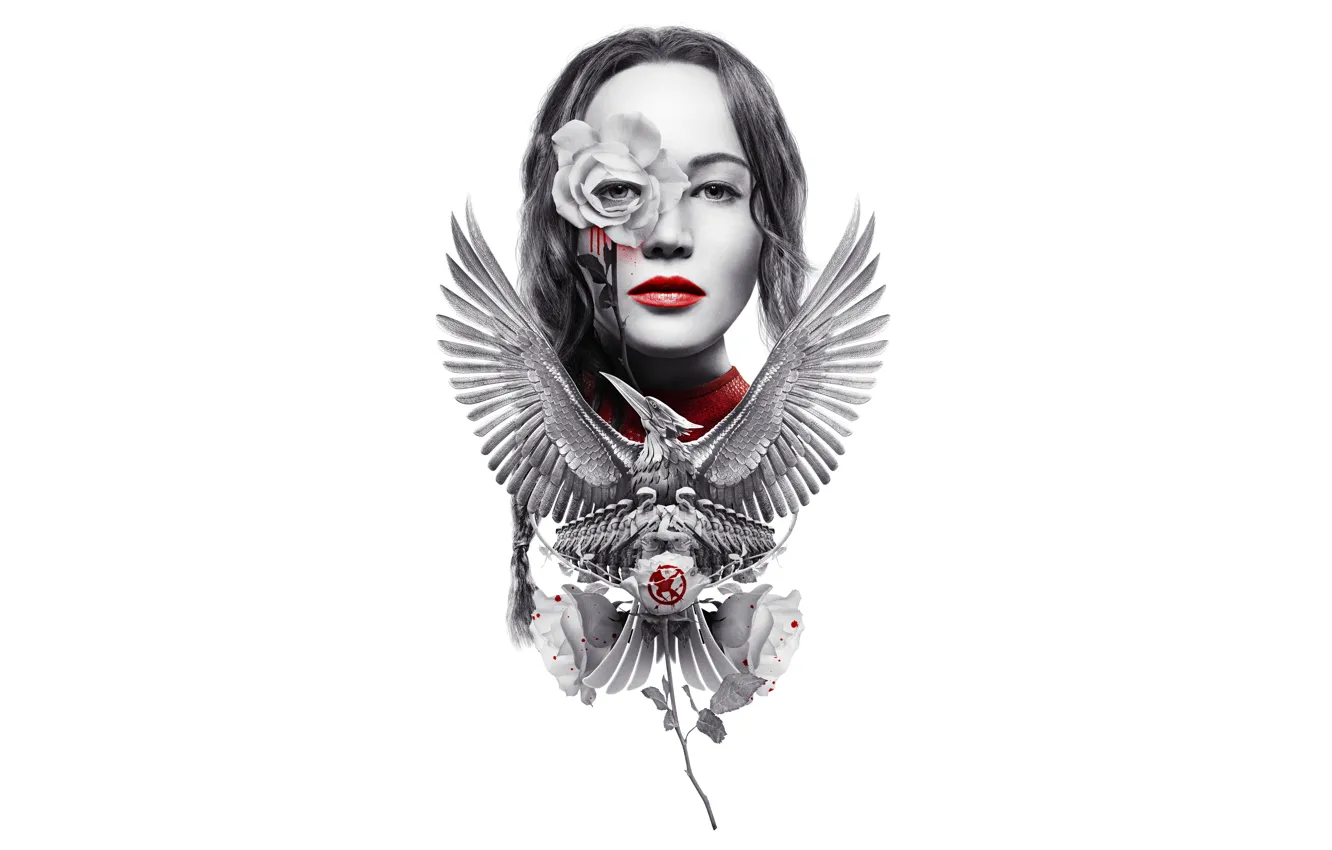 Photo wallpaper wallpaper, red, girl, rose, white, armor, grey, war