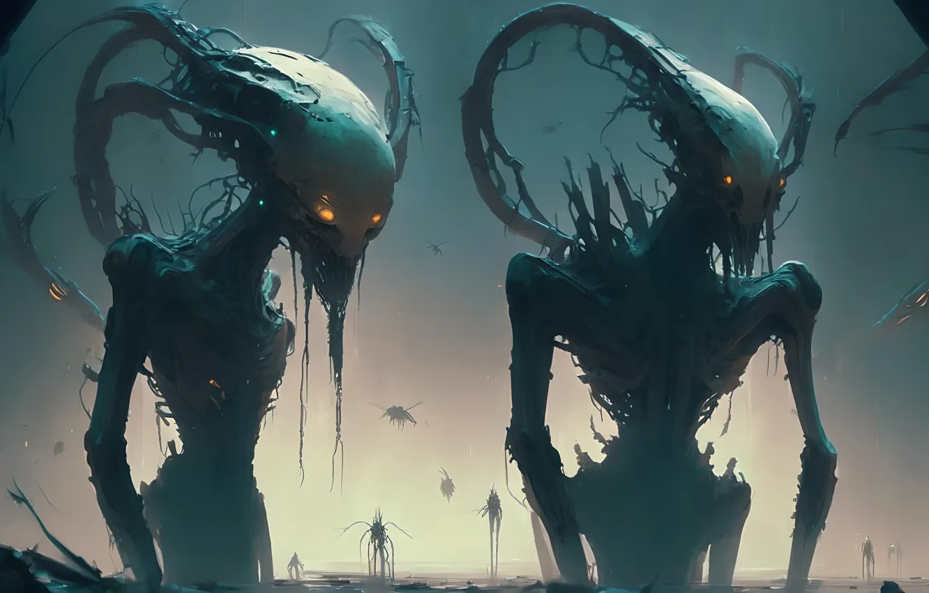 Photo wallpaper planet, mind, alien, fantasy art