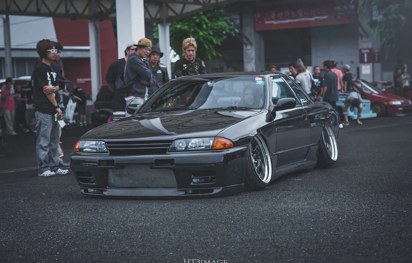 Photo wallpaper nissan, black, skyline, japan, jdm, tuning, silvia, r34