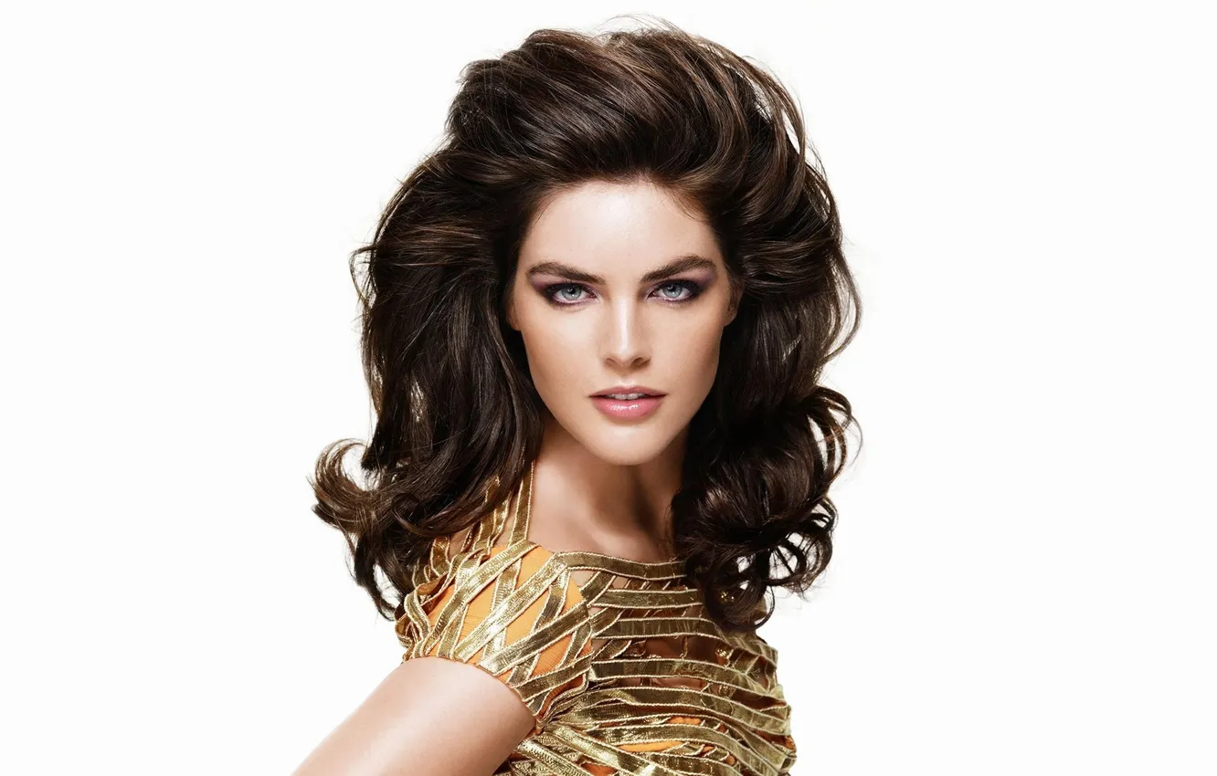 Photo wallpaper look, girl, face, model, hair, dress, hairstyle, white background