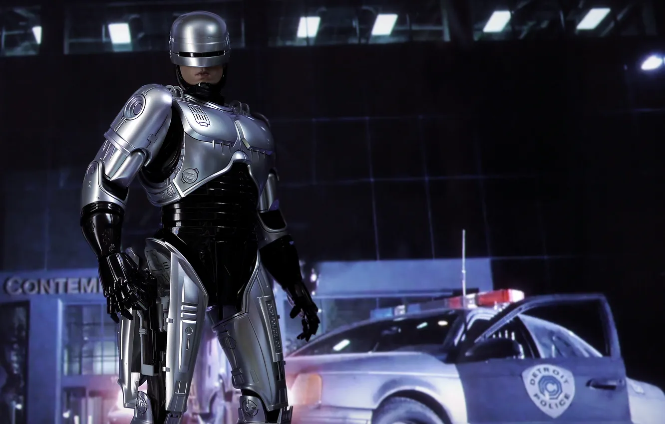 Photo wallpaper background, robot, armor, cyborg, Robocop, RoboCop