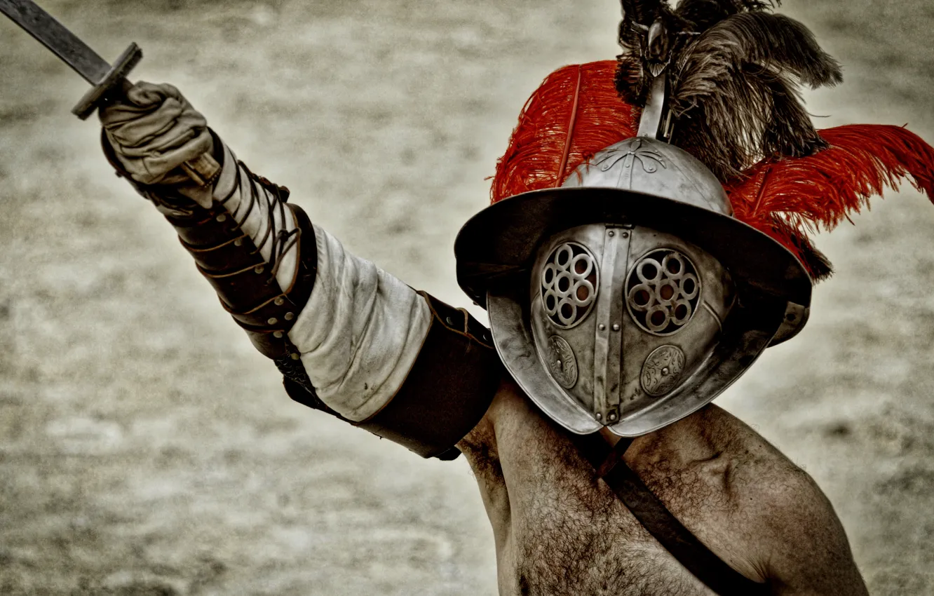 Photo wallpaper sword, armor, helmet, Gladiator, greeting