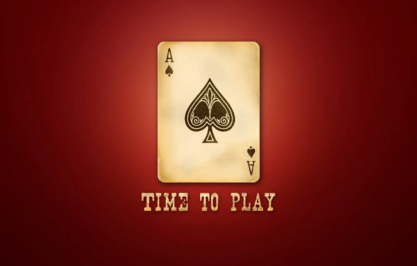 Photo wallpaper time to play, time to play, Playing card