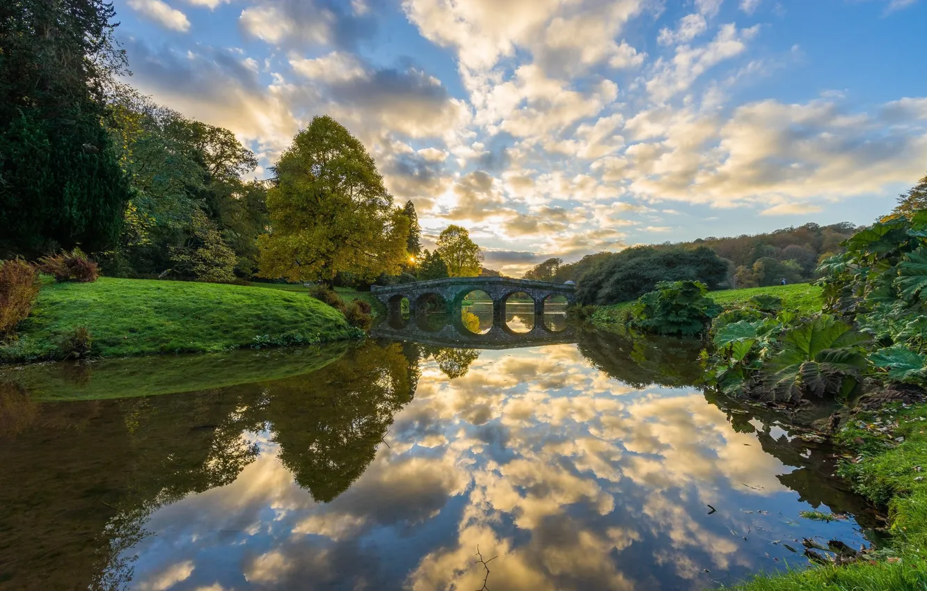 Photo wallpaper landscape, lake, reflection