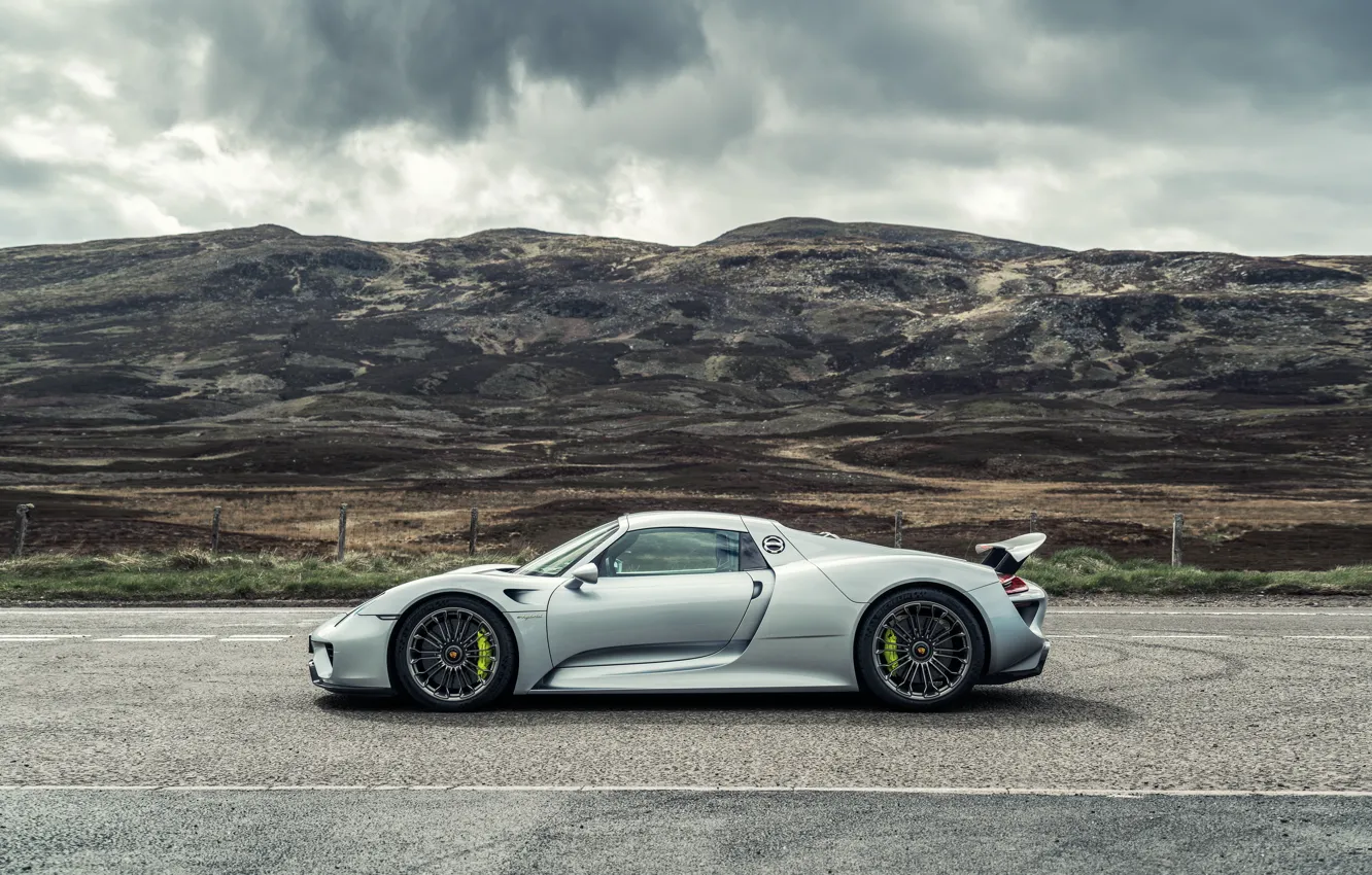 Photo wallpaper Porsche, Porsche, side view, hypercar, Porsche 918 Spyder