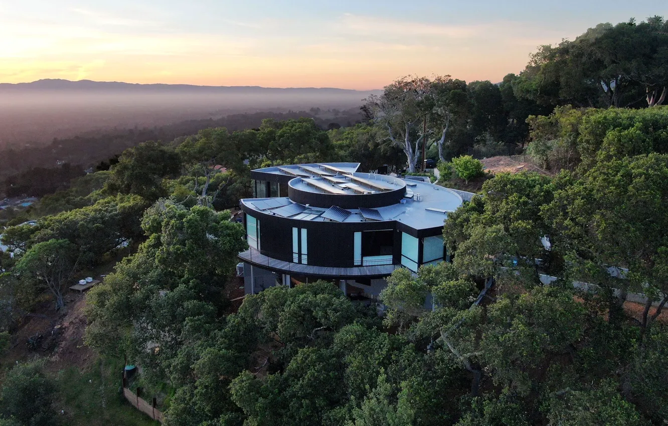 Photo wallpaper design, style, Villa, the evening, architecture, villa, reconstruction, by Feldman Architecture