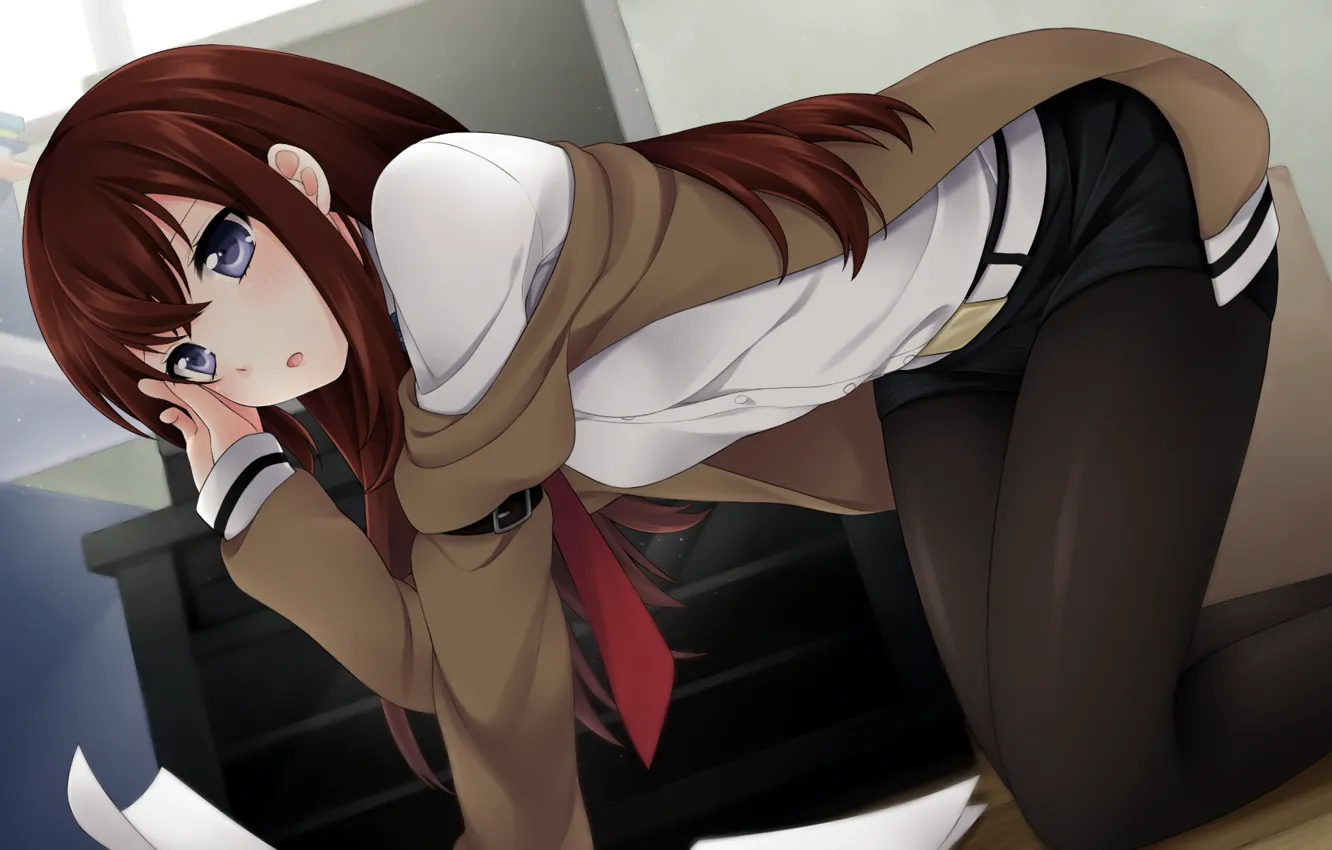 Photo wallpaper girl, Anime, art, Steins Gate, Kurisu Makise